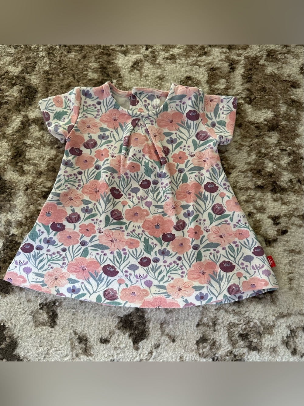 Magnetic Me Pink and Purple Floral Knit A-Line Dress